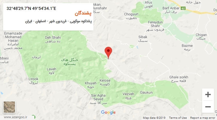 روستای پشندگان بر روی نقشه