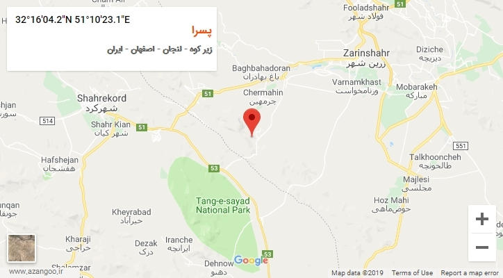 روستای پسرا بر روی نقشه