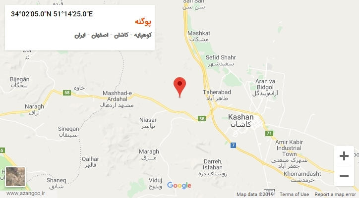 روستای پوگنه بر روی نقشه