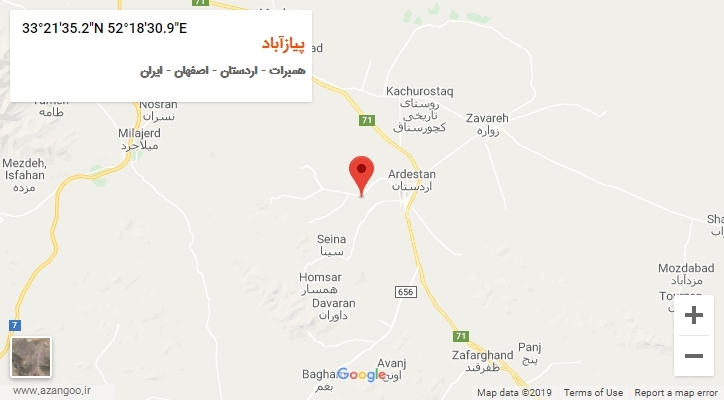 روستای پیازآباد بر روی نقشه