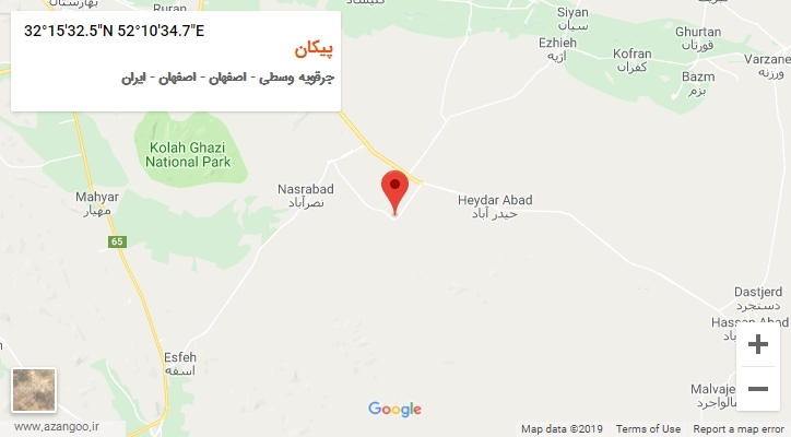 روستای پیکان بر روی نقشه