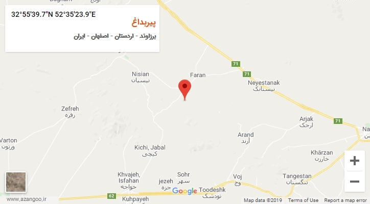 روستای پیربداغ بر روی نقشه