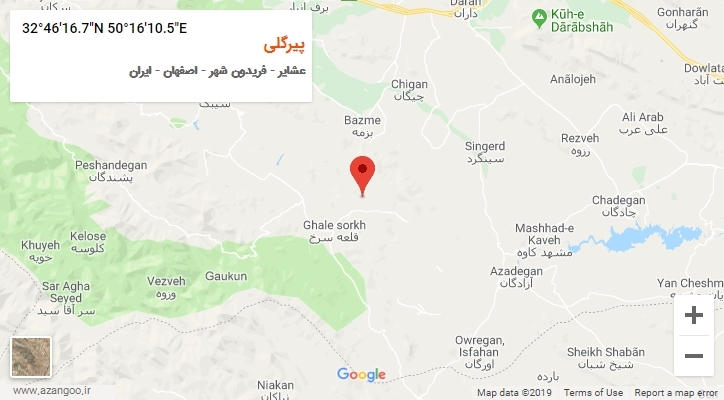 روستای پیرگلی بر روی نقشه
