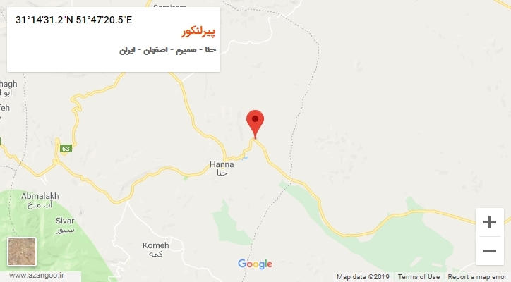 روستای پیرلنکور بر روی نقشه