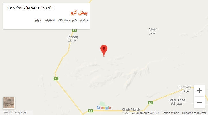 روستای پیش گزو بر روی نقشه