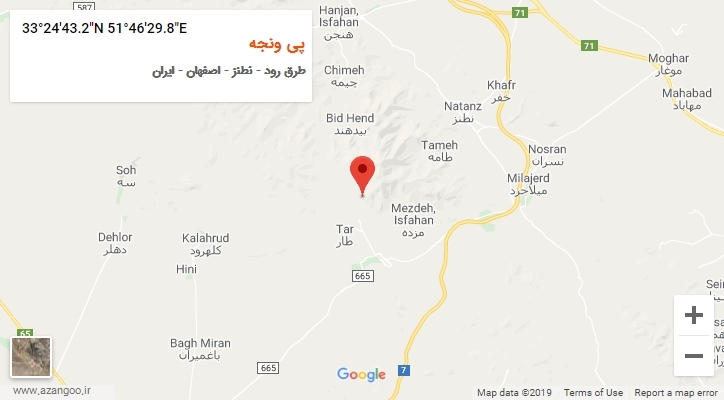 روستای پی ونجه بر روی نقشه