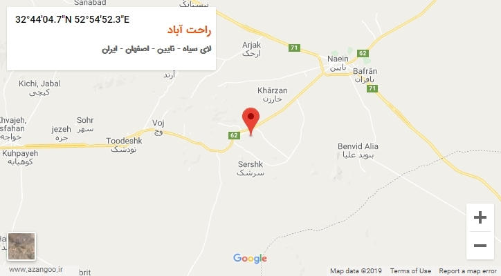 روستای راحت آباد بر روی نقشه