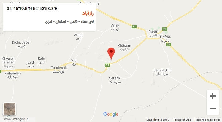 روستای رازآباد بر روی نقشه