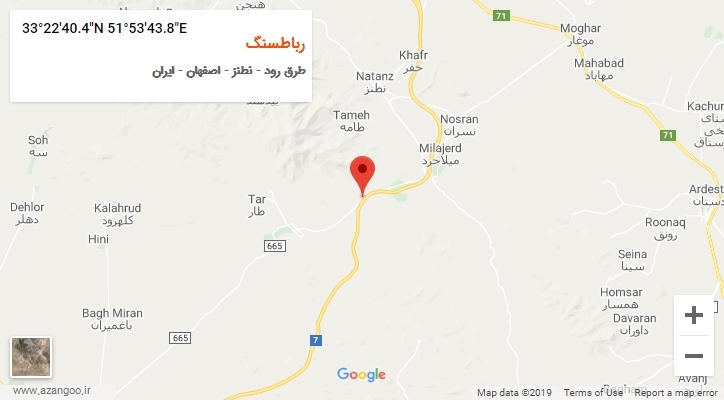 روستای رباطسنگ بر روی نقشه