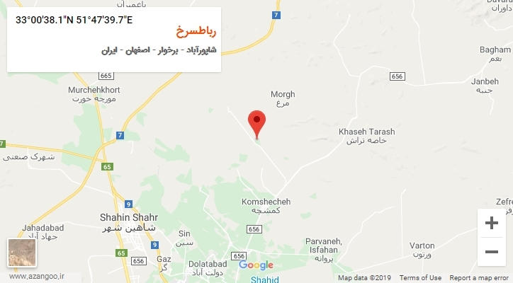 روستای رباطسرخ بر روی نقشه