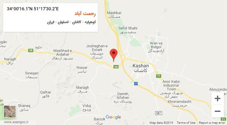 روستای رحمت آباد بر روی نقشه