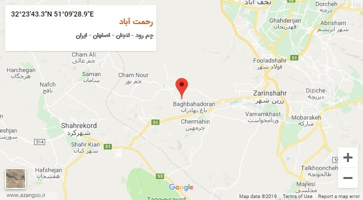 روستای رحمت آباد بر روی نقشه