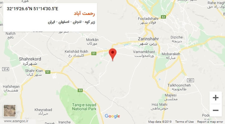 روستای رحمت آباد بر روی نقشه