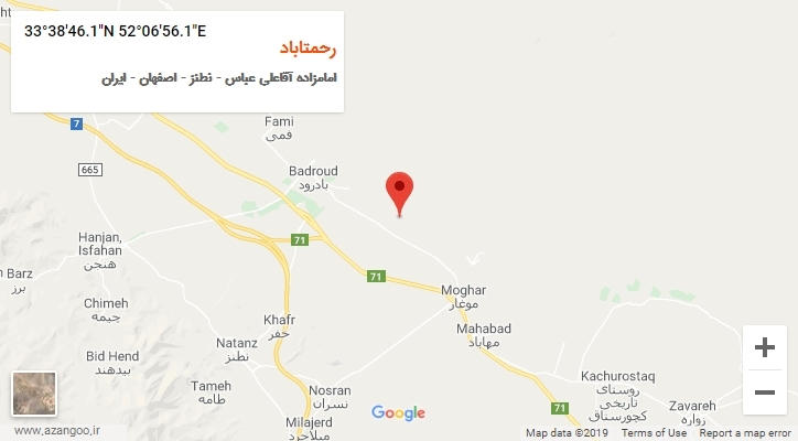 روستای رحمتاباد بر روی نقشه