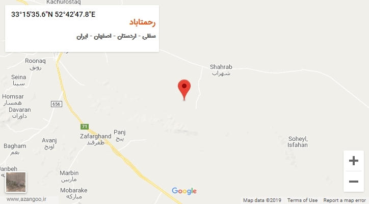 روستای رحمتاباد بر روی نقشه