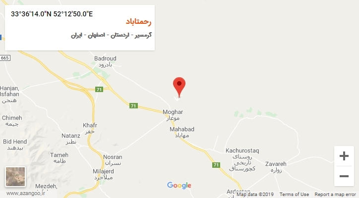 روستای رحمتاباد بر روی نقشه