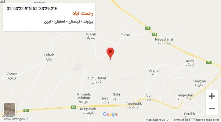 روستای رحمت آباد بر روی نقشه