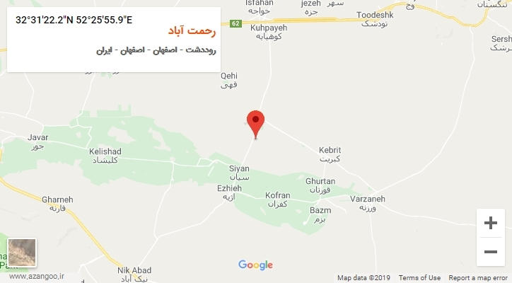 روستای رحمت آباد بر روی نقشه