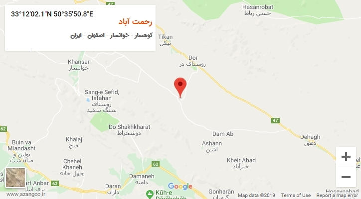 روستای رحمت آباد بر روی نقشه