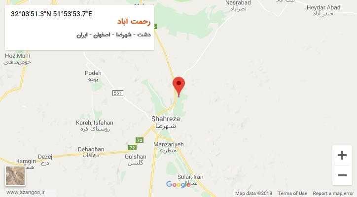 روستای رحمت آباد بر روی نقشه