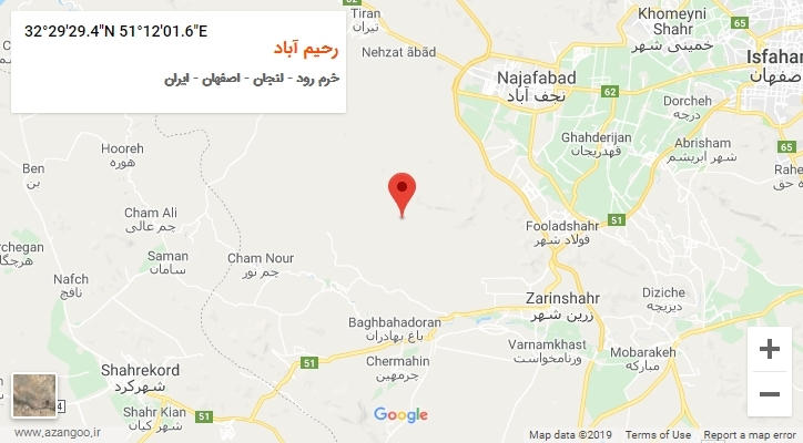 روستای رحیم آباد بر روی نقشه