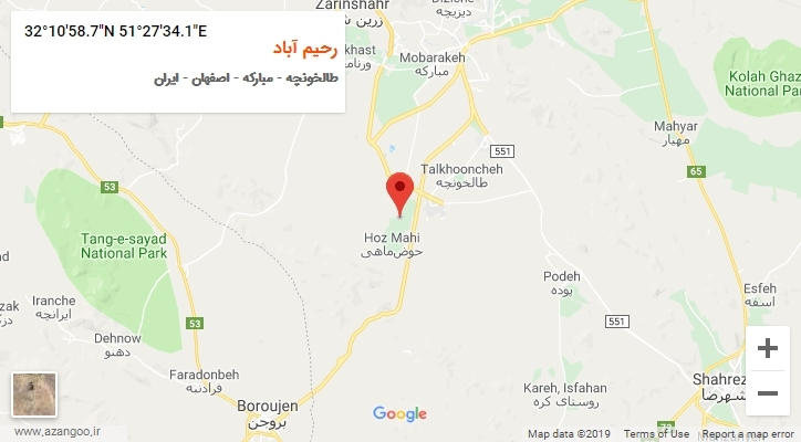 روستای رحیم آباد بر روی نقشه