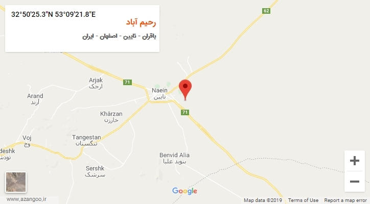 روستای رحیم آباد بر روی نقشه