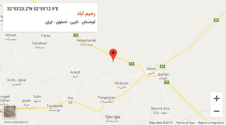 روستای رحیم آباد بر روی نقشه