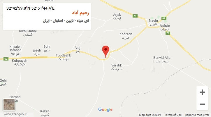 روستای رحیم آباد بر روی نقشه