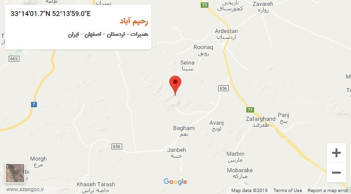 روستای رحیم آباد بر روی نقشه