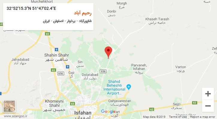 روستای رحیم آباد بر روی نقشه