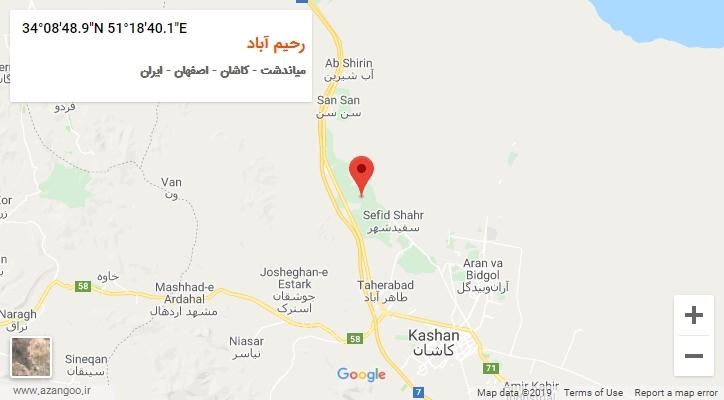 روستای رحیم آباد بر روی نقشه