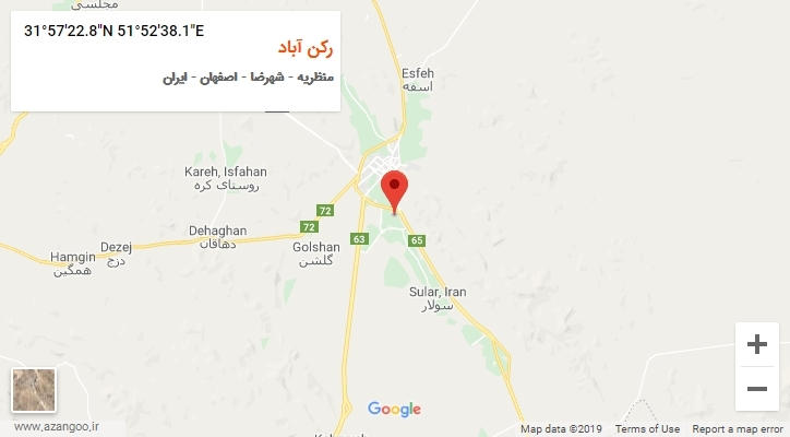 روستای رکن آباد بر روی نقشه