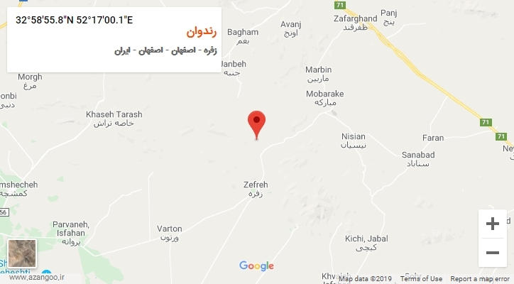 روستای رندوان بر روی نقشه