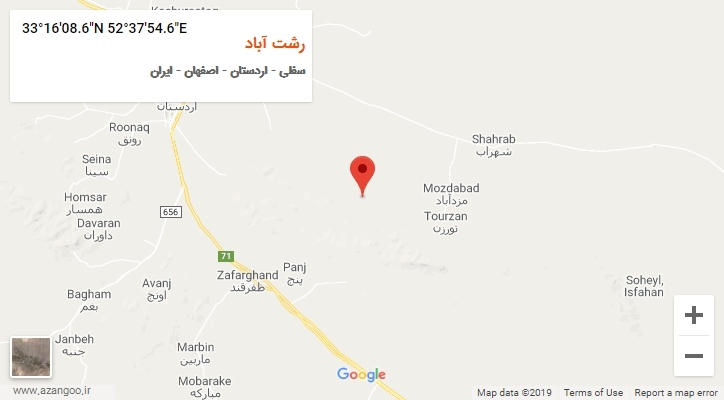 روستای رشت آباد بر روی نقشه