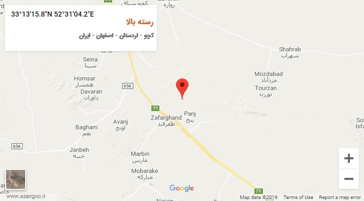 روستای رسته بالا بر روی نقشه