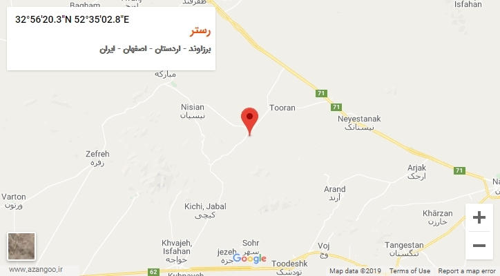 روستای رستر بر روی نقشه