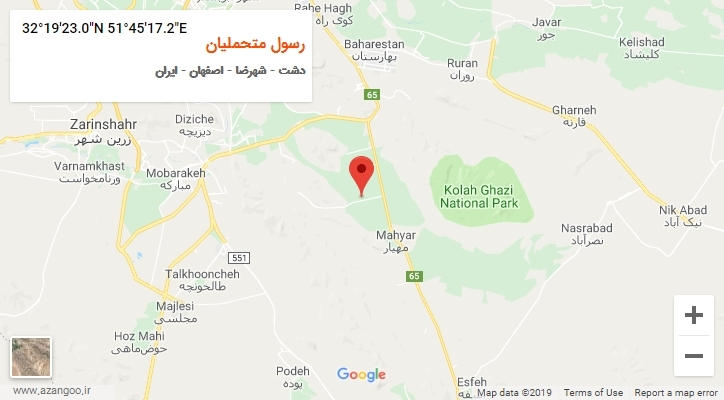 روستای رسول متحملیان بر روی نقشه