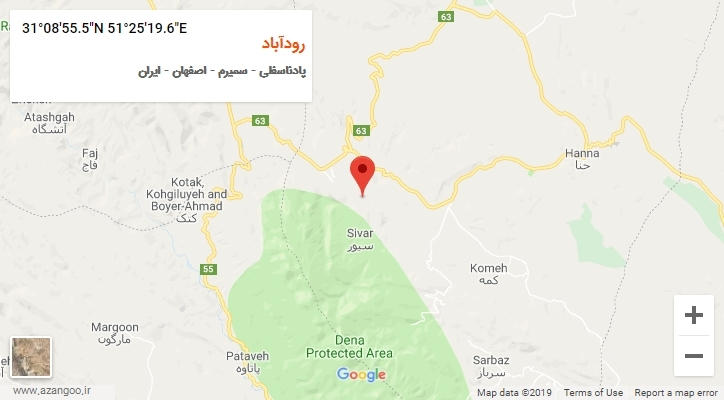 روستای رودآباد بر روی نقشه