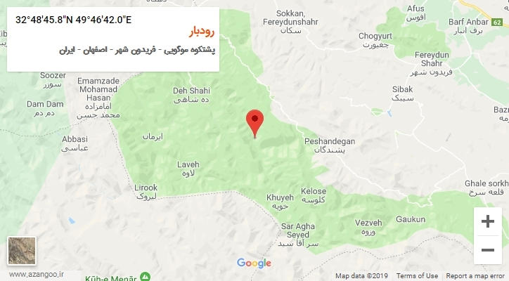 روستای رودبار بر روی نقشه