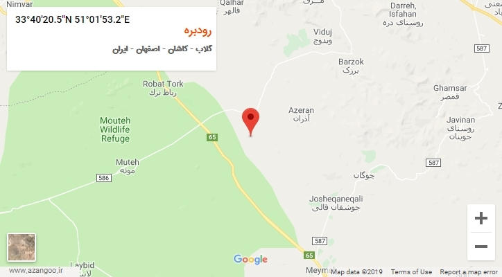 روستای رودبره بر روی نقشه
