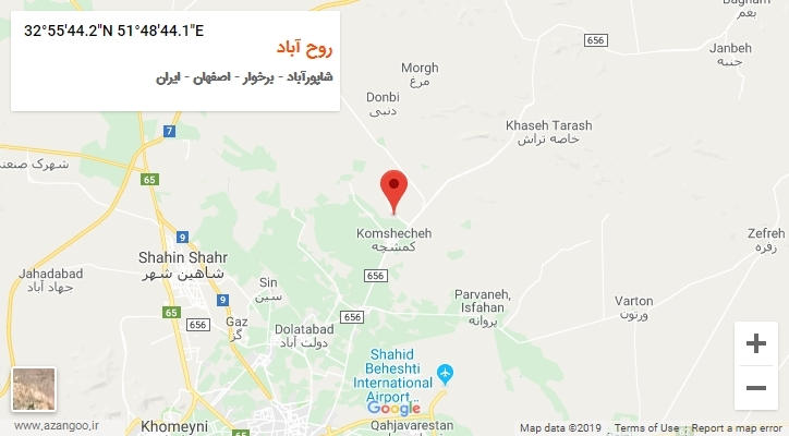 روستای روح آباد بر روی نقشه