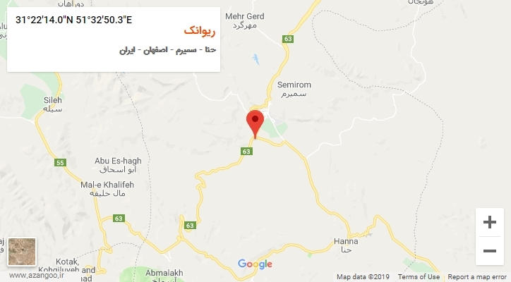 روستای ریوانک بر روی نقشه