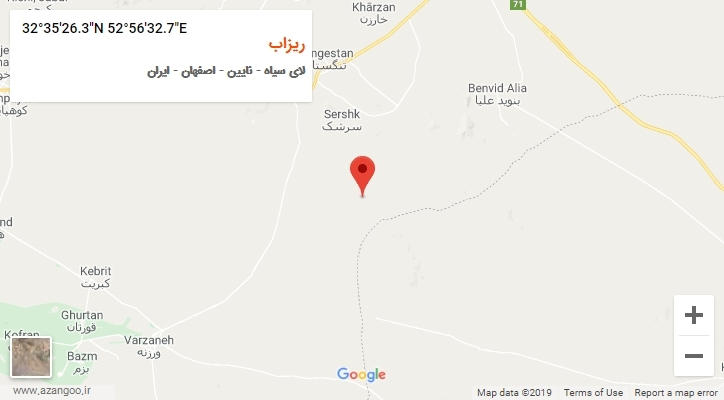 روستای ریزاب بر روی نقشه
