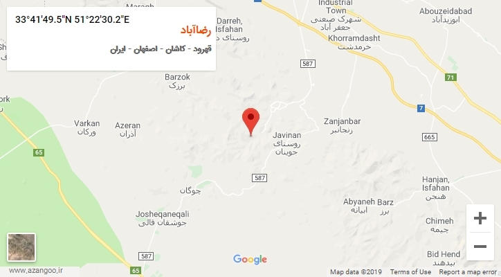 روستای رضاآباد بر روی نقشه