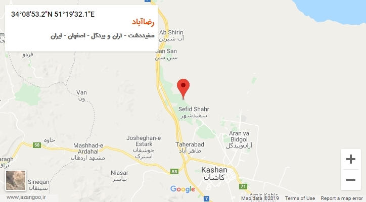 روستای رضاآباد بر روی نقشه