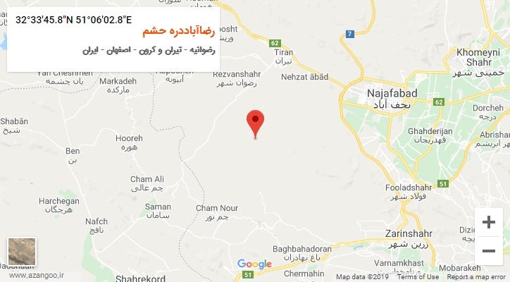 روستای رضاآباددره حشم بر روی نقشه