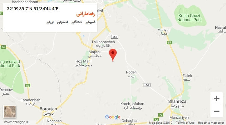 روستای رضامارانی بر روی نقشه