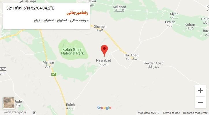 روستای رضامیرجانی بر روی نقشه