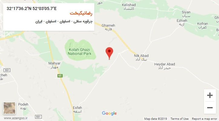 روستای رضانیکبخت بر روی نقشه